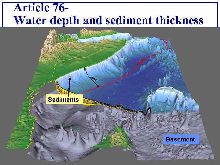 Article 76 Water depth and sediment thickness Sediments Basement 