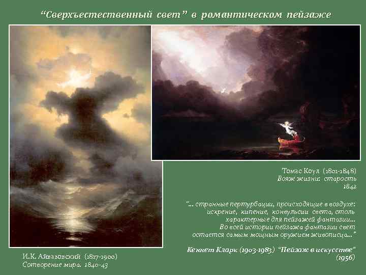 “Сверхъестественный свет” в романтическом пейзаже Томас Коул (1801 -1848) Вояж жизни: старость 1842 “…