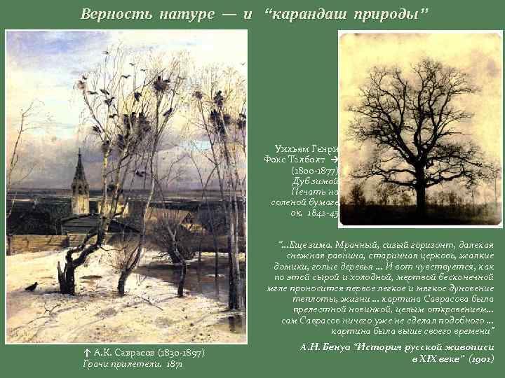 Верность натуре — и “карандаш природы” Уильям Генри Фокс Талболт → (1800 -1877) Дуб