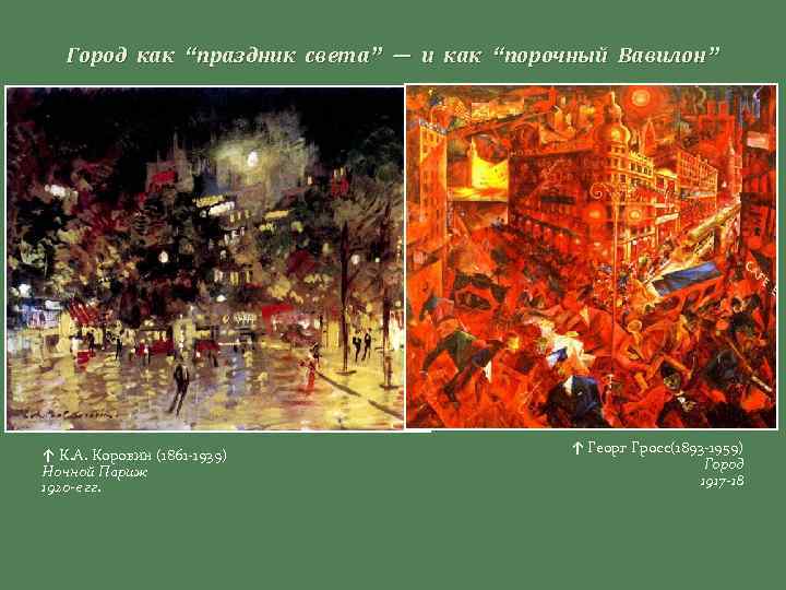 Город как “праздник света” — и как “порочный Вавилон” ↑ К. А. Коровин (1861
