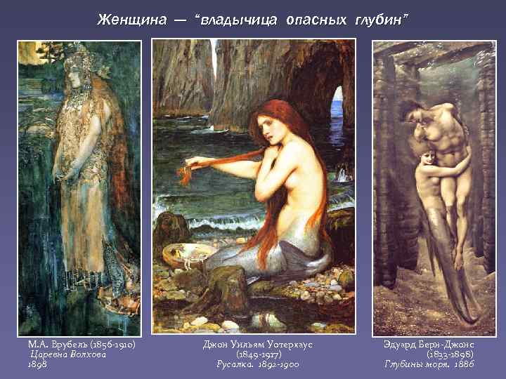 Женщина — “владычица опасных глубин” М. А. Врубель (1856 -1910) Царевна Волхова 1898 Джон