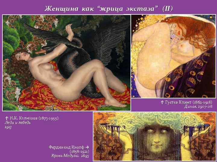 Женщина как “жрица экстаза” (II) ↑ Густав Климт (1862 -1918) Даная. 1907 -08 ↑