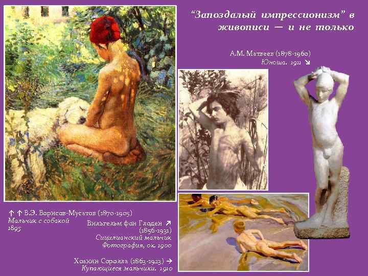 “Запоздалый импрессионизм” в живописи — и не только A. М. Матвеев (1878 -1960) Юноша.