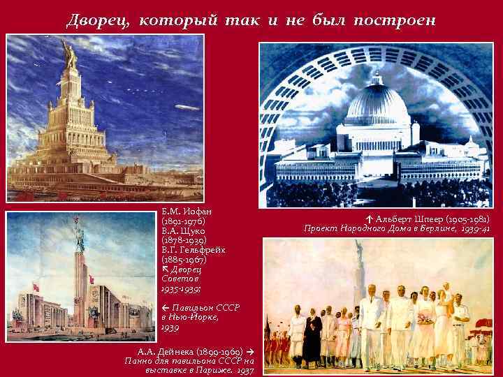 Дворец, который так и не был построен Б. М. Иофан (1891 -1976) В. А.