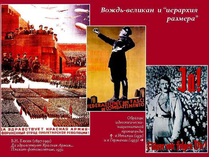 Вождь-великан и “иерархия размера” В. Н. Елкин (1897 -1991) Да здравствует Красная Армия… Плакат