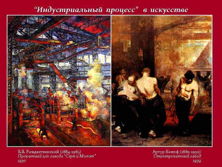 “Индустриальный процесс” в искусстве В. В. Рождественский (1884 -1963) Прокатный цех завода “Серп и