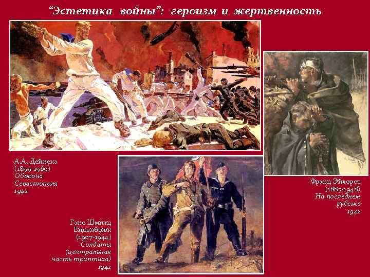 “Эстетика войны”: героизм и жертвенность А. А. Дейнека (1899 -1969) Оборона Севастополя 1942 Ганс