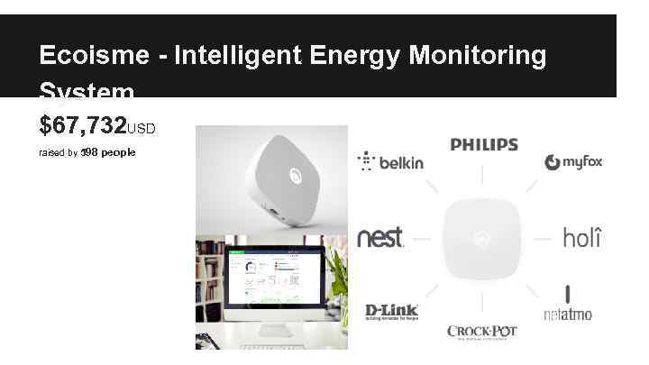 Ecoisme - Intelligent Energy Monitoring System $67, 732 USD raised by 598 people 