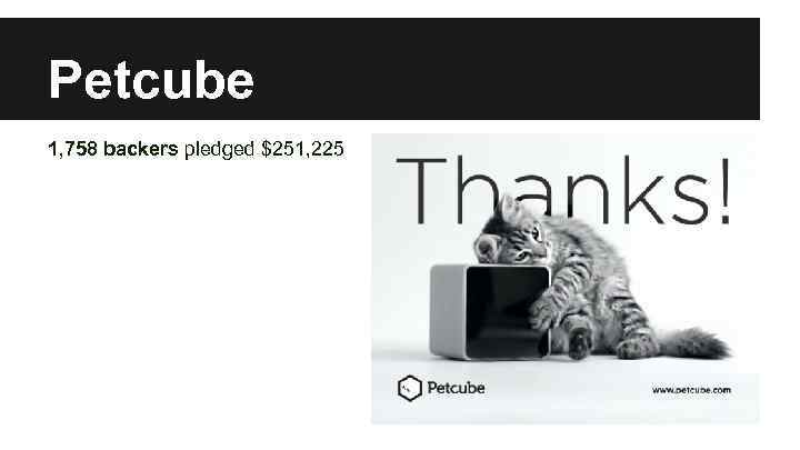 Petcube 1, 758 backers pledged $251, 225 