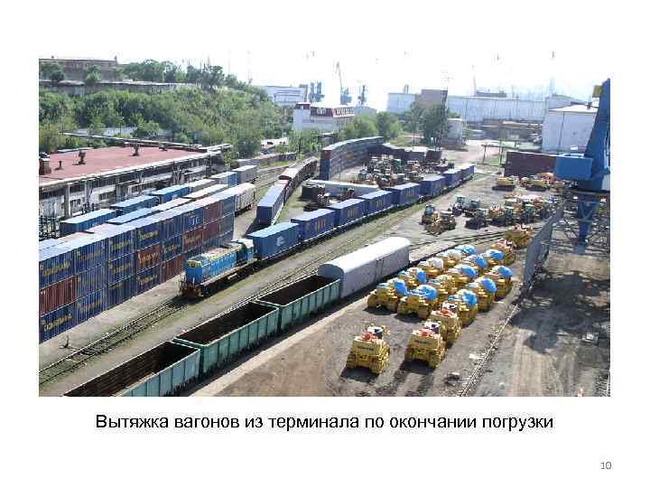 Вытяжка вагонов из терминала по окончании погрузки 10 