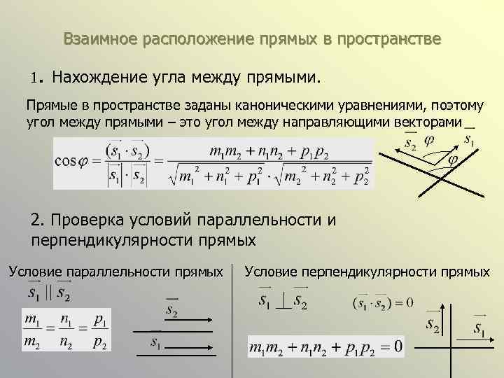 Взаимное расположение прямых в пространстве . Нахождение угла между прямыми. 1 Прямые в пространстве