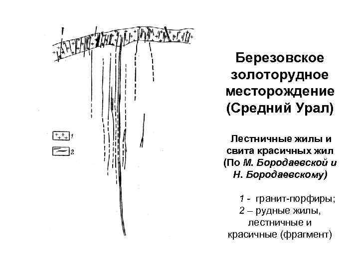 Березовское золоторудное месторождение (Средний Урал) Лестничные жилы и свита красичных жил (По М. Бородаевской