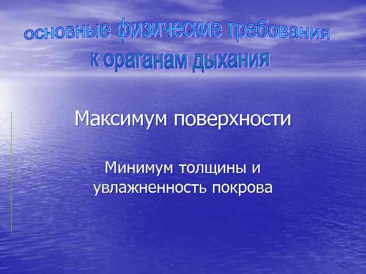 Максимум поверхности Минимум толщины и увлажненность покрова 