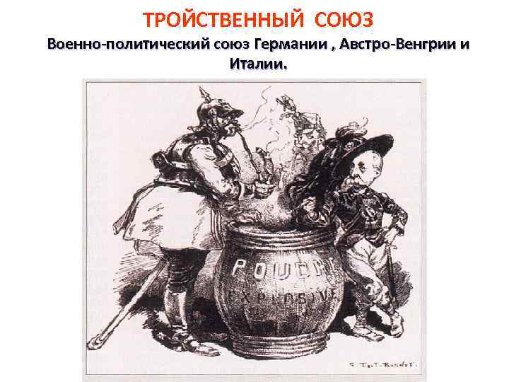 ТРОЙСТВЕННЫЙ СОЮЗ Военно-политический союз Германии , Австро-Венгрии и Италии. 