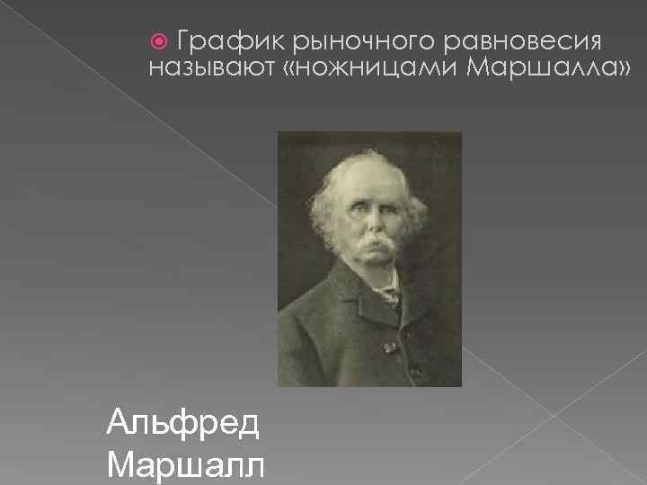 График рыночного равновесия называют «ножницами Маршалла» Альфред Маршалл 