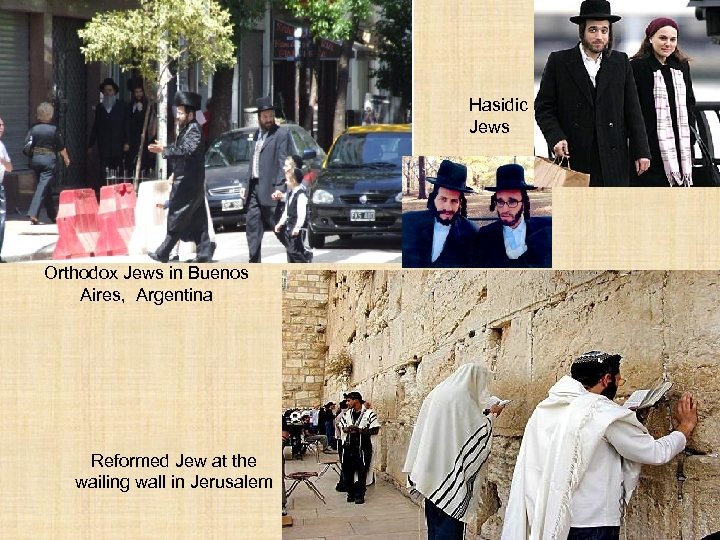 Hasidic Jews Orthodox Jews in Buenos Aires, Argentina Reformed Jew at the wailing wall