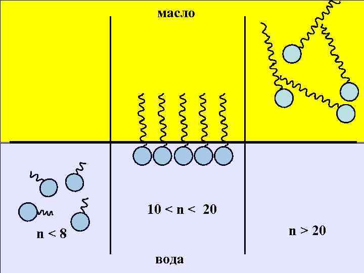 масло 10 < n < 20 n > 20 n < 8 вода 