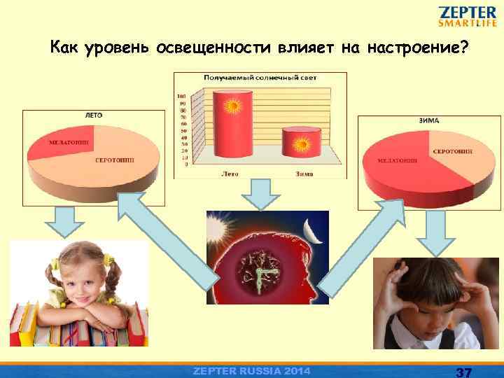 Как уровень освещенности влияет на настроение? ZEPTER RUSSIA 2014 37 