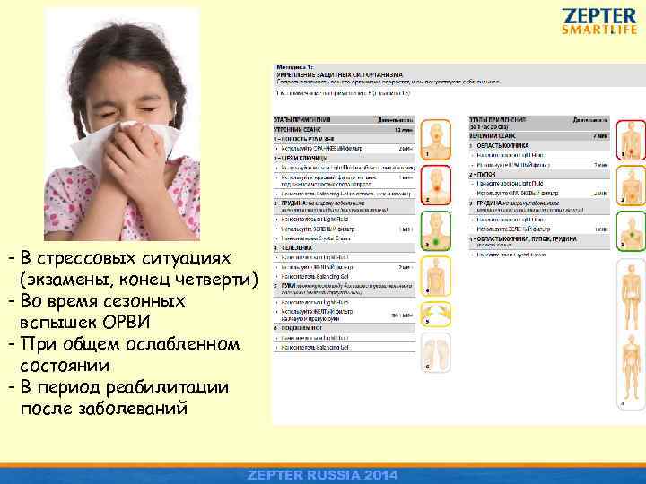 - В стрессовых ситуациях (экзамены, конец четверти) - Во время сезонных вспышек ОРВИ -