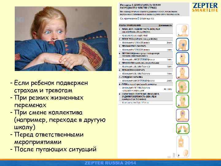 - Если ребенок подвержен страхам и тревогам - При резких жизненных переменах - При