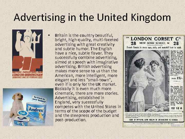 Advertising in the United Kingdom • Britain is the country beautiful, bright, high-quality, multi-faceted