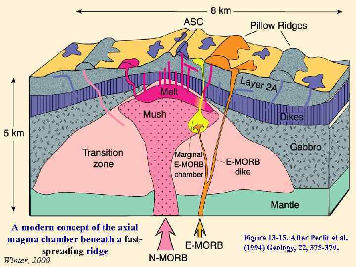A modern concept of the axial magma chamber beneath a fastspreading ridge Winter, 2000