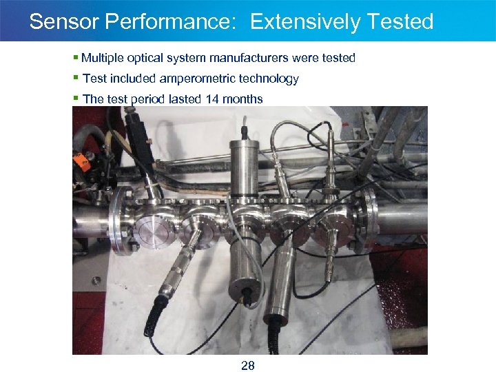 Sensor Performance: Extensively Tested § Multiple optical system manufacturers were tested § Test included