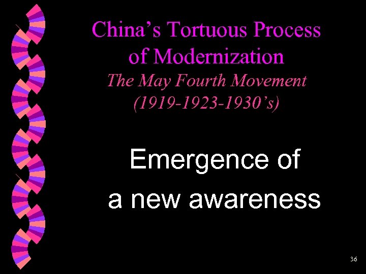 China’s Tortuous Process of Modernization The May Fourth Movement (1919 -1923 -1930’s) Emergence of