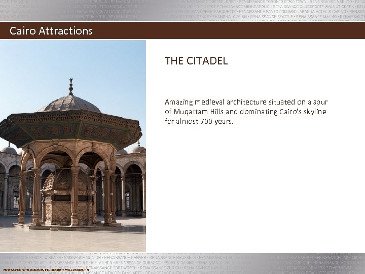 Cairo Attractions THE CITADEL Amazing medieval architecture situated on a spur of Muqattam Hills