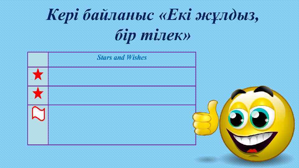 Кері байланыс «Екі жұлдыз, бір тілек» 