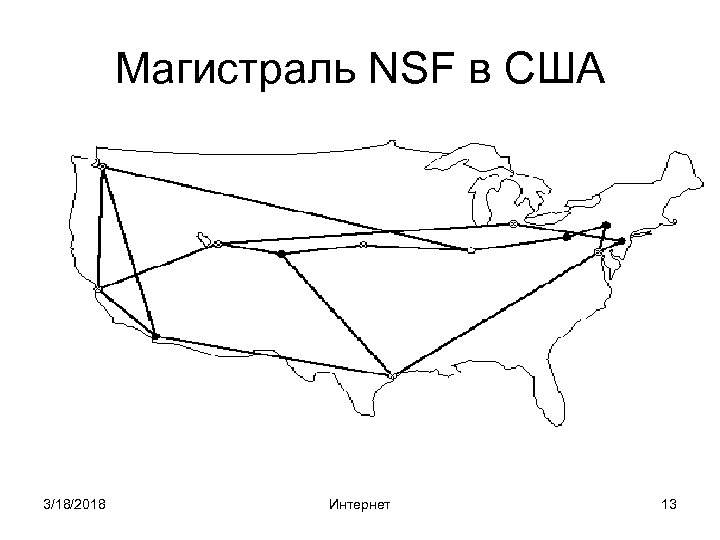 Магистраль NSF в США 3/18/2018 Интернет 13 