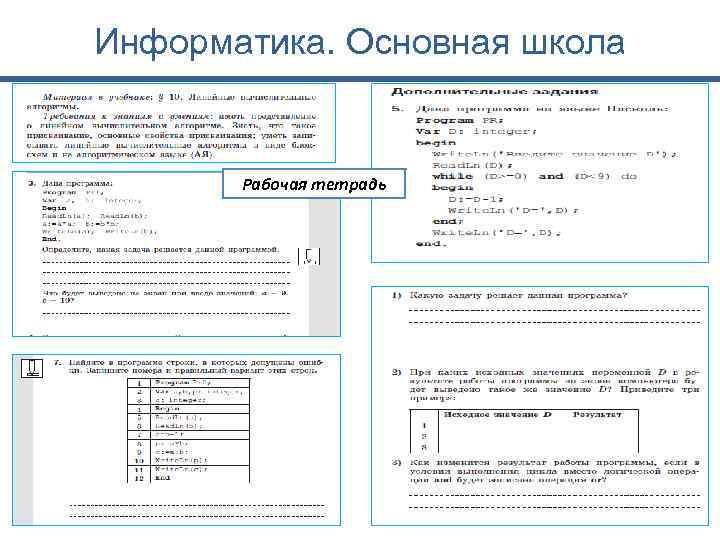 Информатика. Основная школа Рабочая тетрадь 