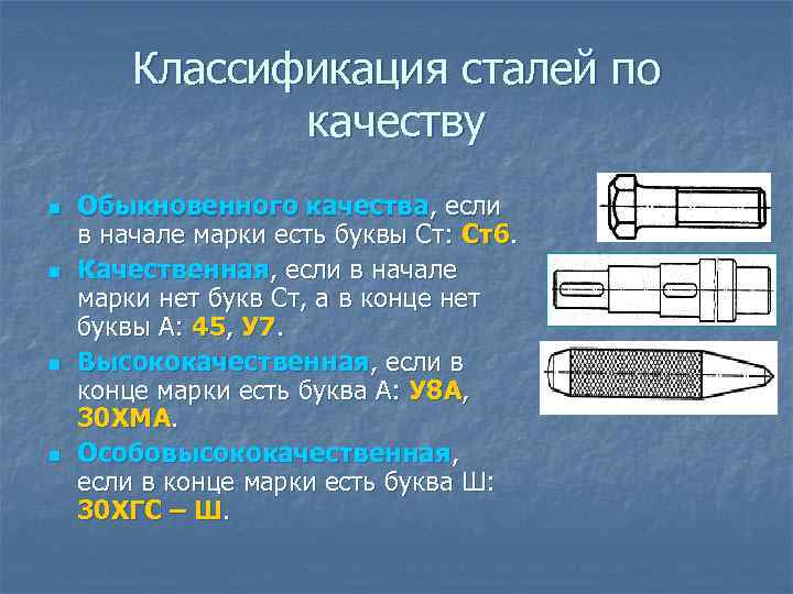 Классификация сталей