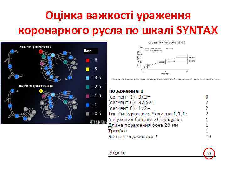 Оцінка важкості ураження коронарного русла по шкалі SYNTAX 