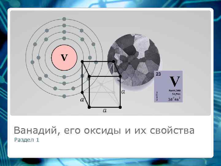 Ванадий, его оксиды и их свойства Раздел 1 