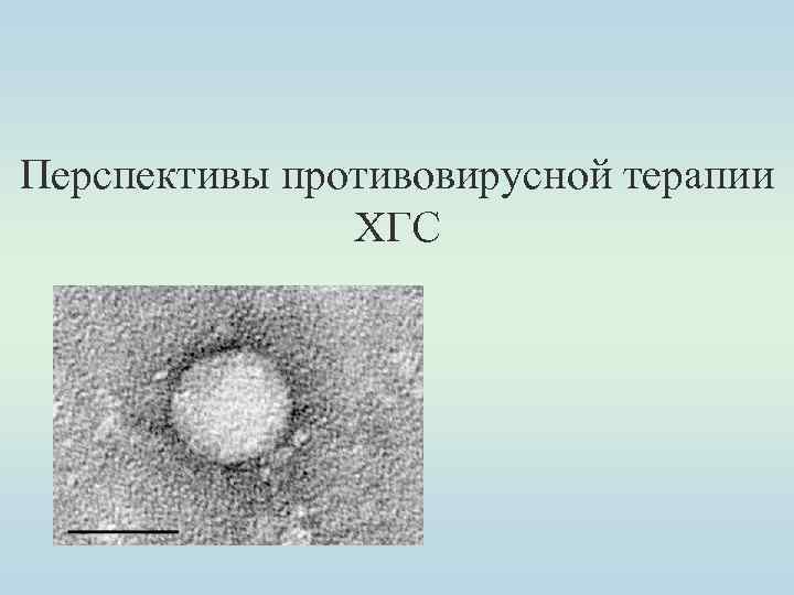 Перспективы противовирусной терапии ХГС 