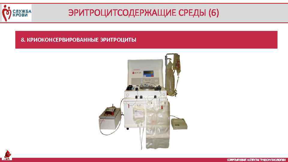 ЭРИТРОЦИТСОДЕРЖАЩИЕ СРЕДЫ (6) 8. КРИОКОНСЕРВИРОВАННЫЕ ЭРИТРОЦИТЫ СОВРЕМЕННЫЕ АСПЕКТЫ ТРАНСФУЗИОЛОГИИ 