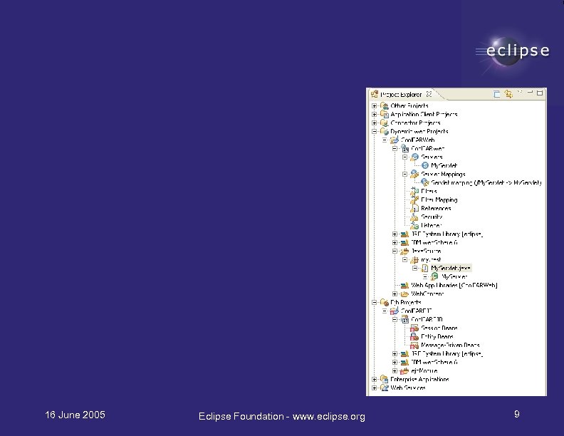 16 June 2005 Eclipse Foundation - www. eclipse. org 9 