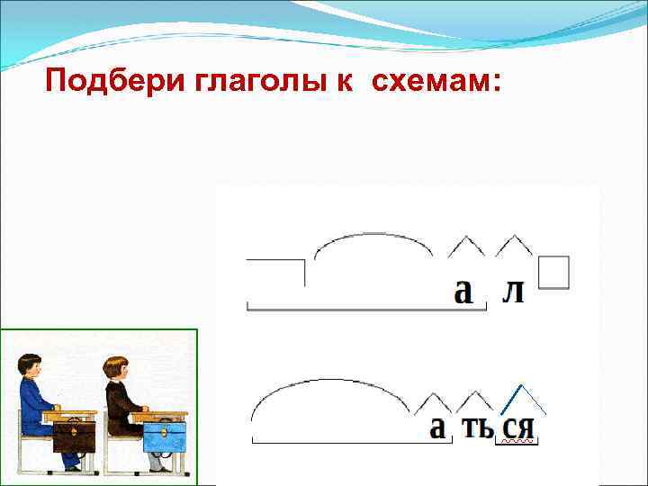 Подбери глаголы к схемам: 2 вариант. 
