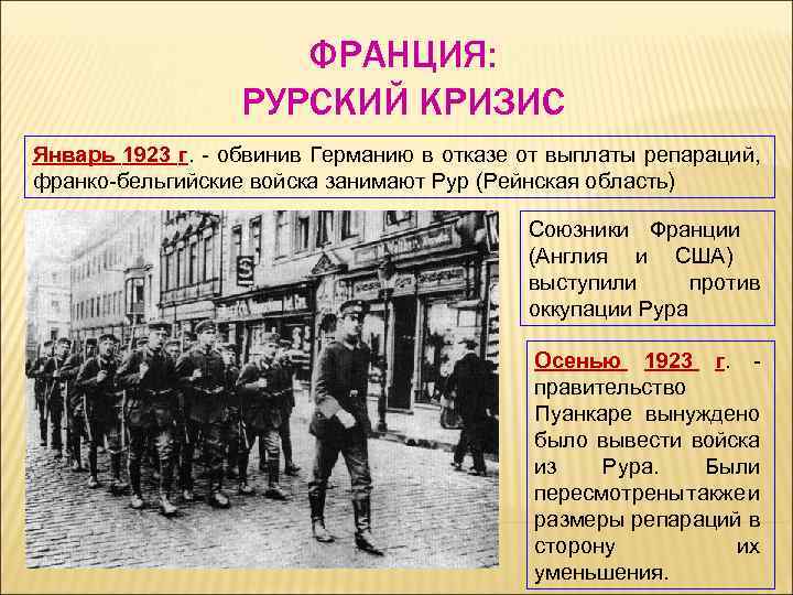 Репортация. Рурский кризис 1923. Франко германский кризис 1923. Рурский конфликт 1923. Вторжение Франко бельгийских войск в Рурскую область.