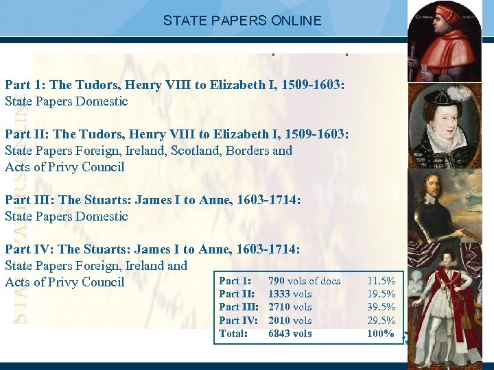 STATE PAPERS ONLINE Part 1: The Tudors, Henry VIII to Elizabeth I, 1509 -1603: