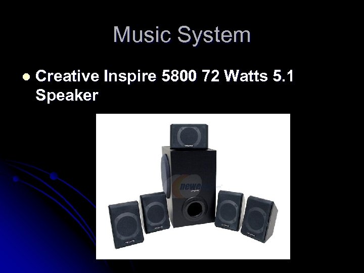 Music System l Creative Inspire 5800 72 Watts 5. 1 Speaker 