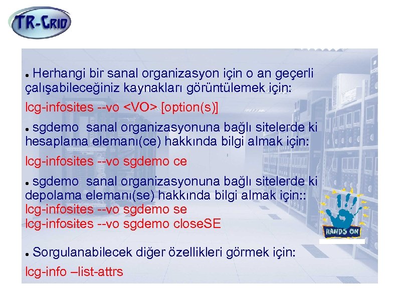 Çalışabileceğiniz Kaynakları Görüntülemek Herhangi bir sanal organizasyon için o an geçerli çalışabileceğiniz kaynakları görüntülemek