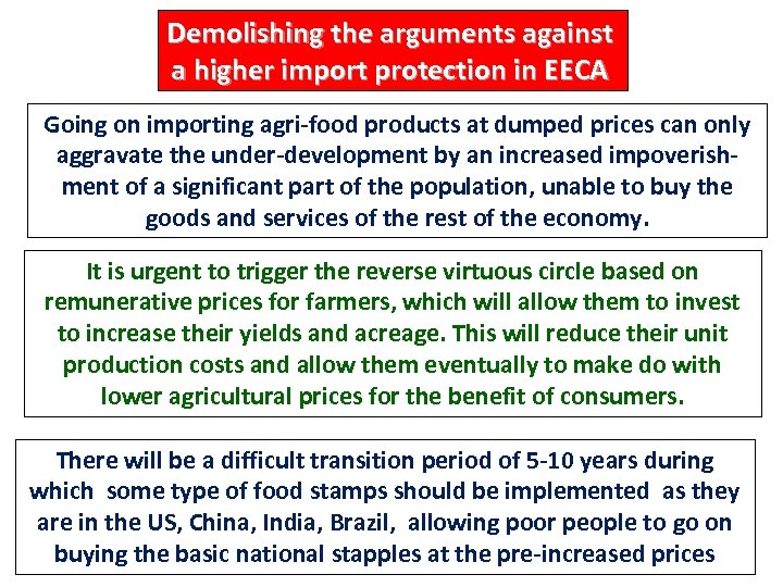 Demolishing the arguments against a higher import protection in EECA Going on importing agri-food