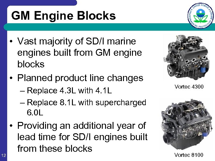 GM Engine Blocks • Vast majority of SD/I marine engines built from GM engine