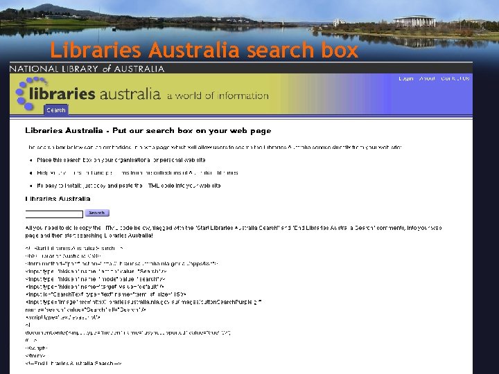 Libraries Australia search box 