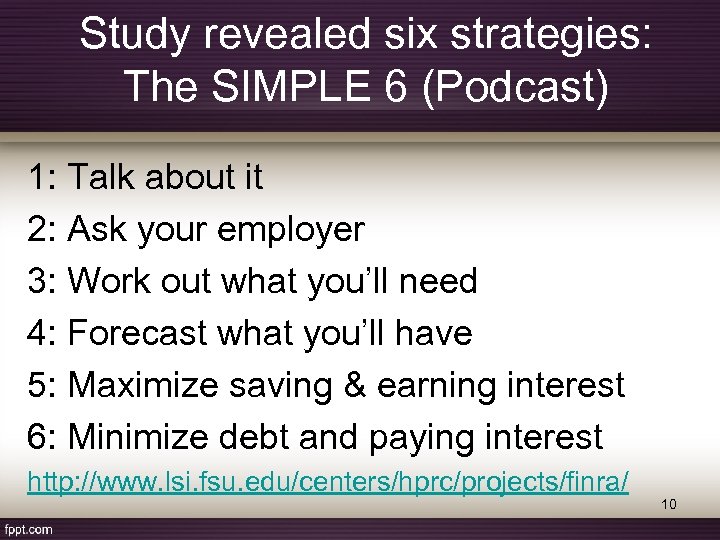 The Development of Superior Investing Performance 6 Strategies