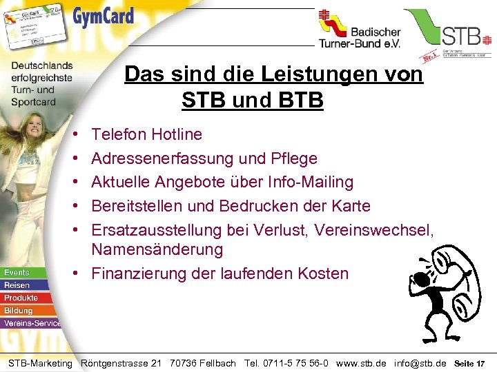 Die Turn- & Sport Card Das sind die Leistungen von STB und BTB •