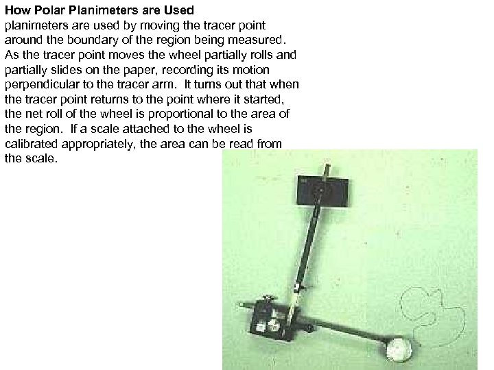 How Polar Planimeters are Used planimeters are used by moving the tracer point around