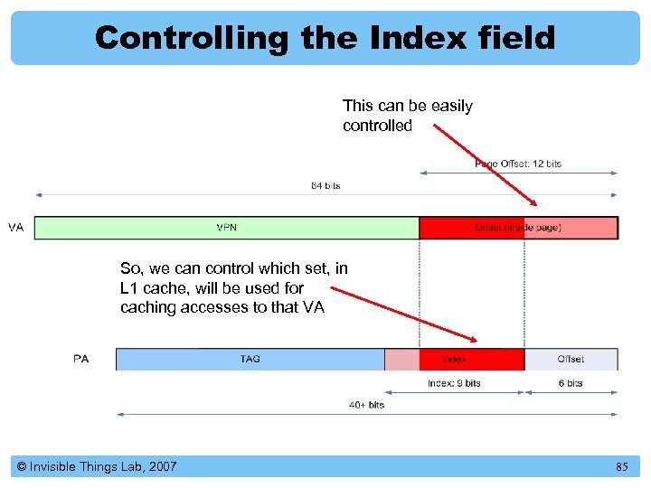 Controlling the Index field This can be easily controlled So, we can control which